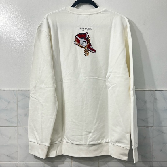 Left Point Sweatshirt Money Sneakers Graffiti Rhinestones Y2K 90s Streetwear 3XL - Picture 9 of 16